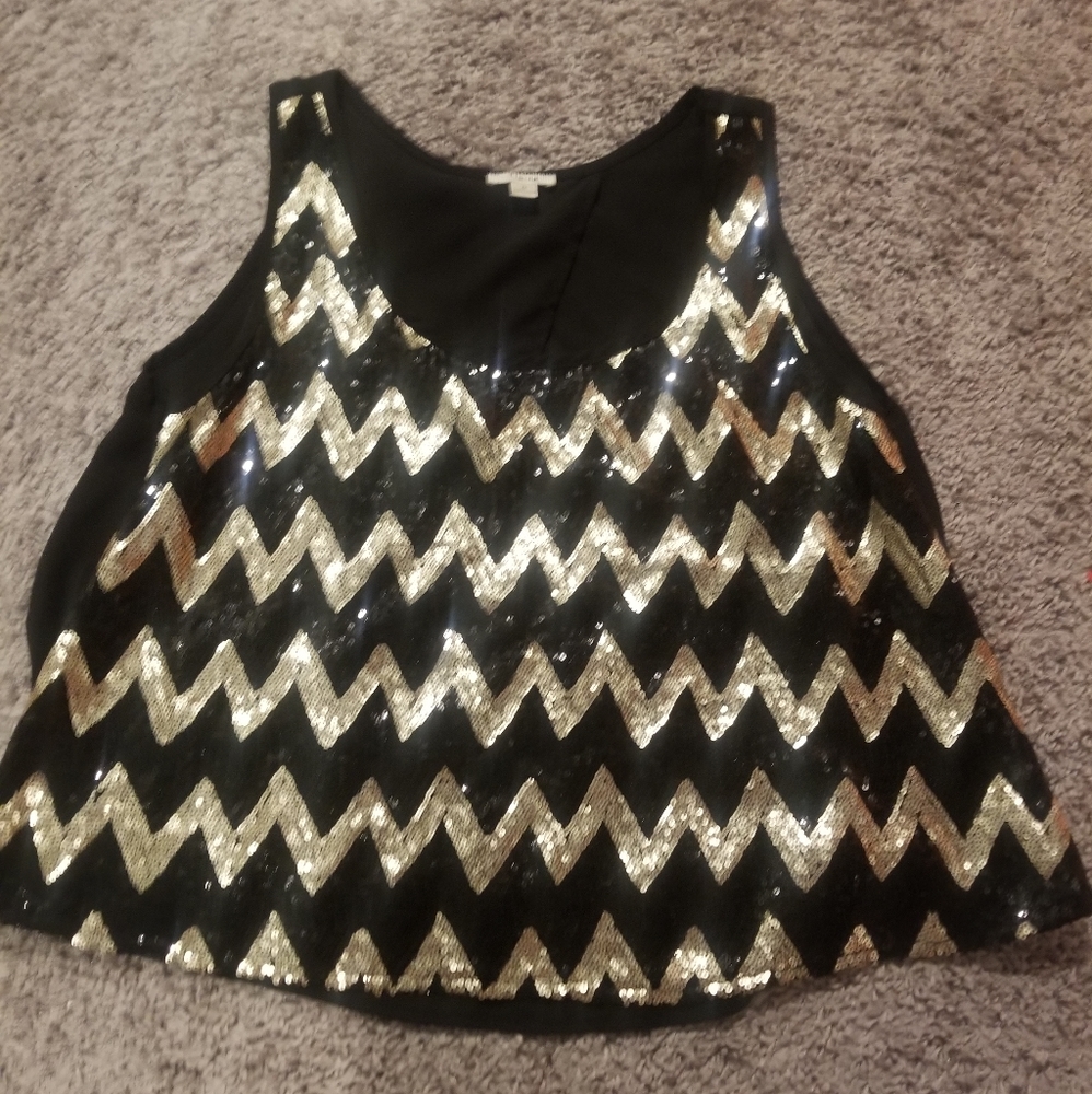 EUC Black and Gold Medium Blouse